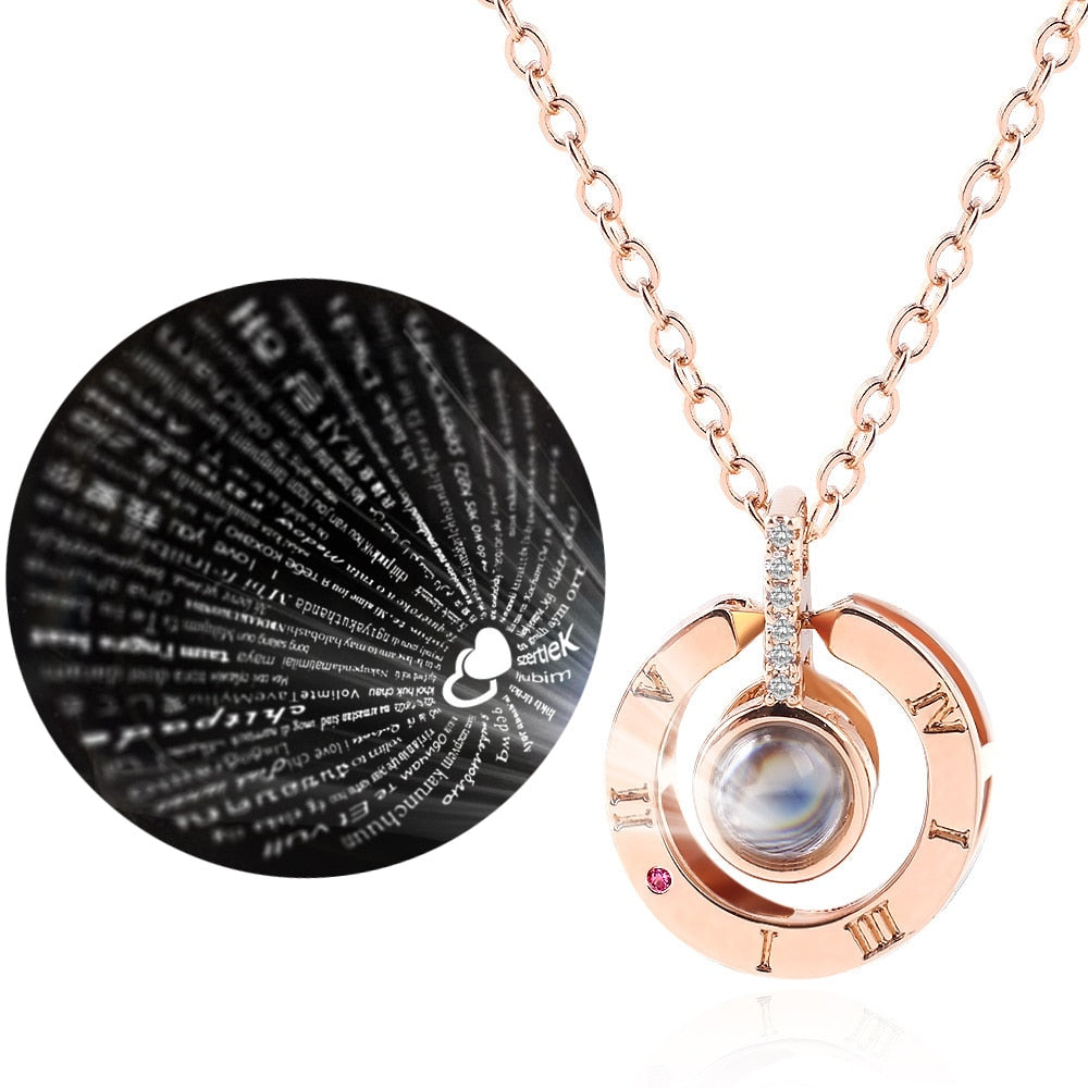 "I love you" Projection Necklace