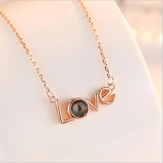 "I love you" Projection Necklace